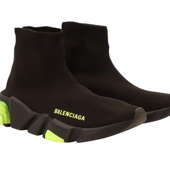 Balenciaga Speed Trainer Clearsole Yellow Fluo/Balenciaga Dust Bag Size 10 $1150 - Picture 1 of 9